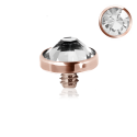 Titan G23 - Schraubdisc mit Aussengewinde mit Premium Kristall & PVD-Beschichtung 