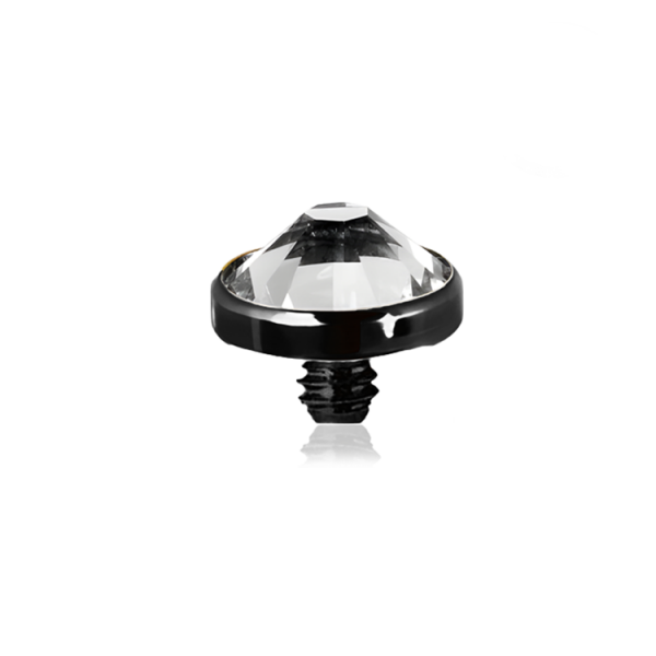 Titan G23 - Schraubdisc mit Aussengewinde mit Premium Kristall & PVD-Beschichtung 