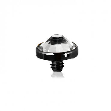Titan G23 – Mini-Schraubdisc mit Aussengewinde mit Premium-Kristall & PVD-Beschichtung 