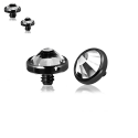 Titan G23 – Mini-Schraubdisc mit Aussengewinde mit Premium-Kristall & PVD-Beschichtung 