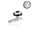 Titan G23 – Dermal Anchor mit 3 Löchern mit Premium-Kristall-Disc & PVD-Beschichtung