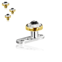Titan G23 – Dermal Anchor mit 3 Löchern mit Premium-Kristall-Disc & PVD-Beschichtung