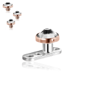 Titan G23 – Dermal Anchor mit 3 Löchern mit Premium-Kristall-Disc & PVD-Beschichtung