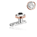 Titan G23 – Dermal Anchor mit 3 Löchern mit Premium-Kristall-Disc & PVD-Beschichtung