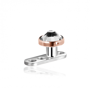 Titan G23 – Dermal Anchor mit 3 Löchern mit Premium-Kristall-Disc & PVD-Beschichtung