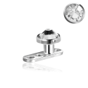 Titan G23 – Dermal Anchor mit 3 Löchern & Premium-Kristall-Disc 