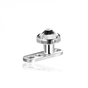 Titan G23 – Dermal Anchor mit 3 Löchern & Premium-Kristall-Disc 